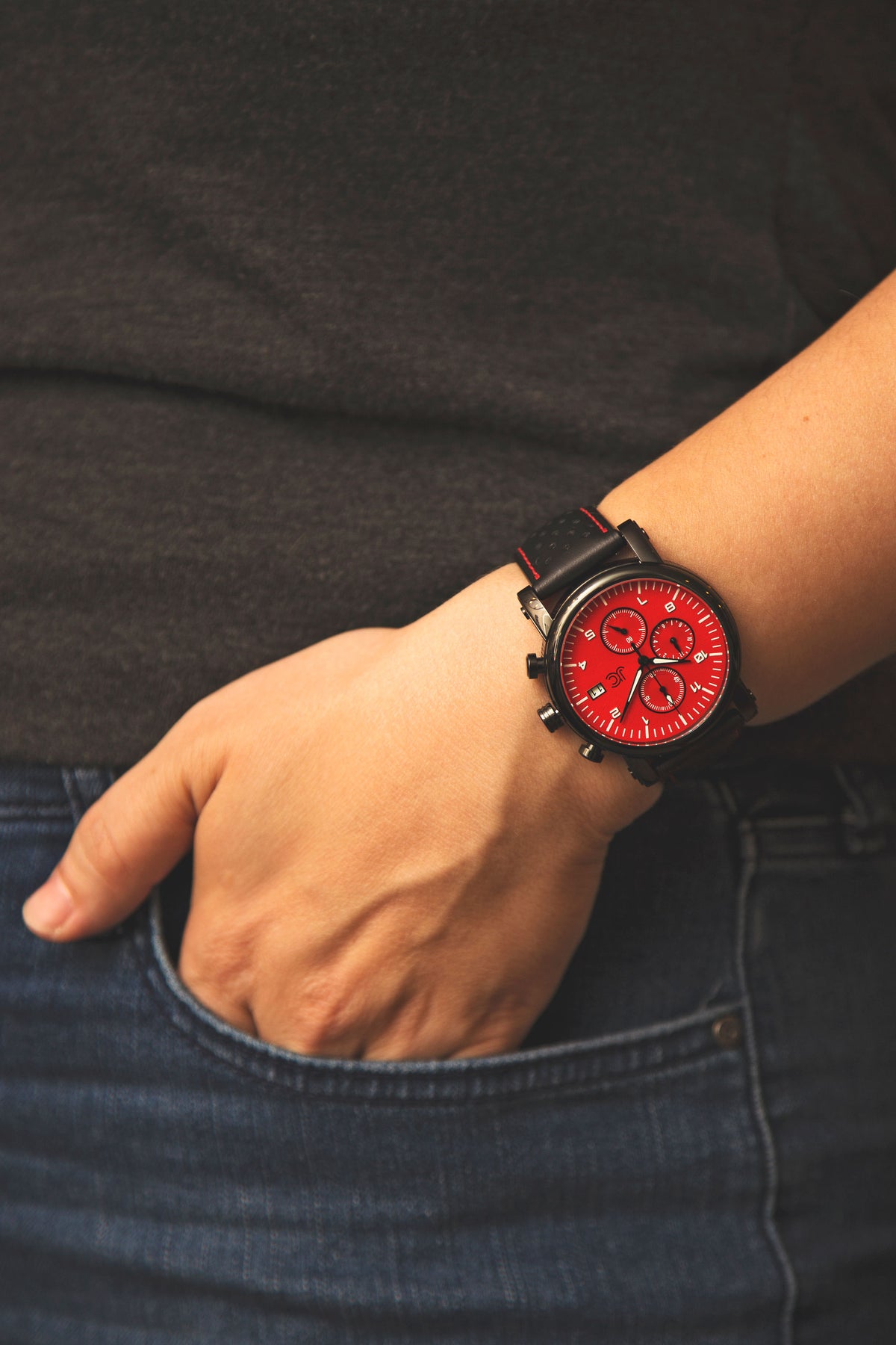 J.Ciro S3 Red Dial Chronograph Watch