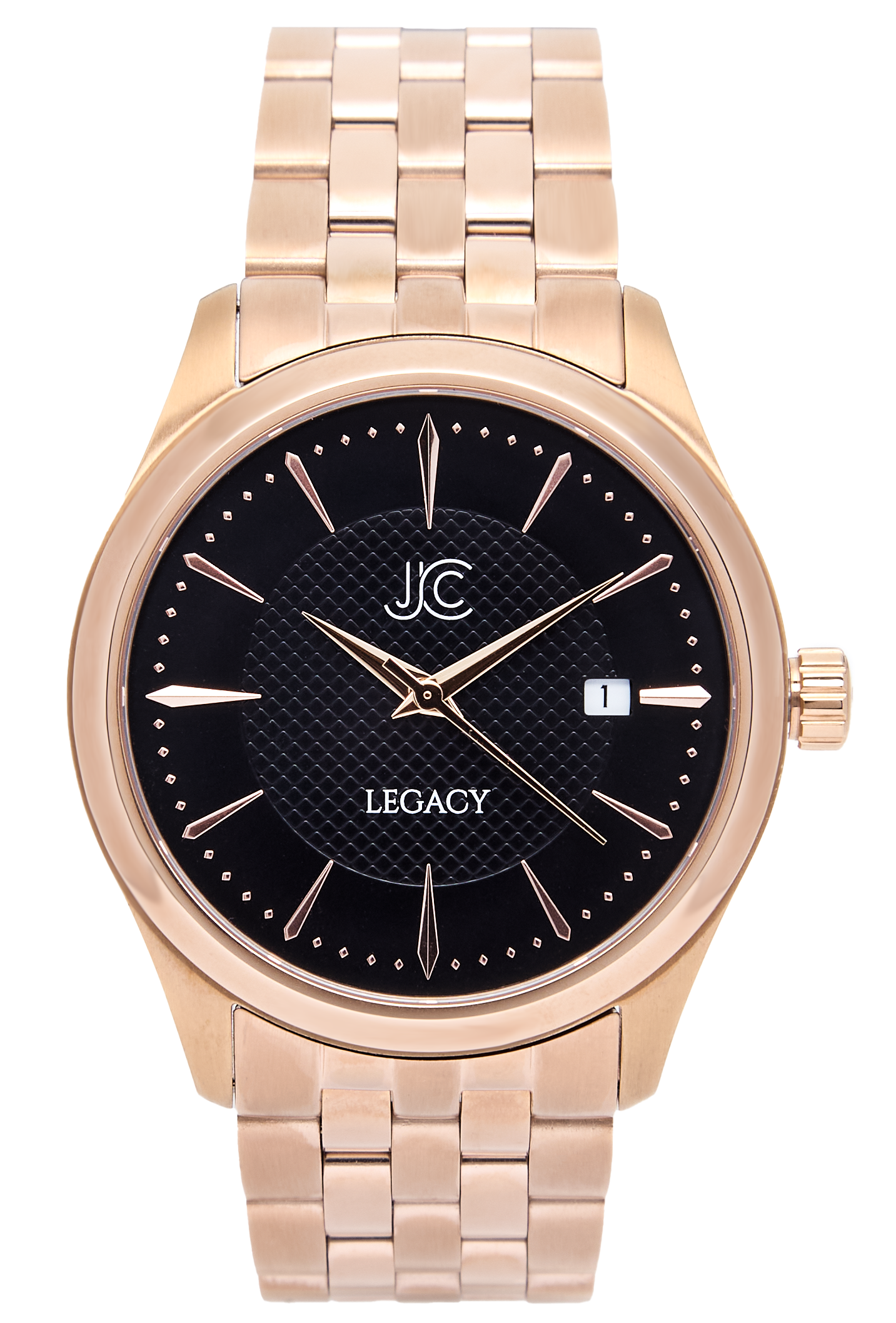 J.Ciro Legacy Rose Black Watch with Metal Bracelet