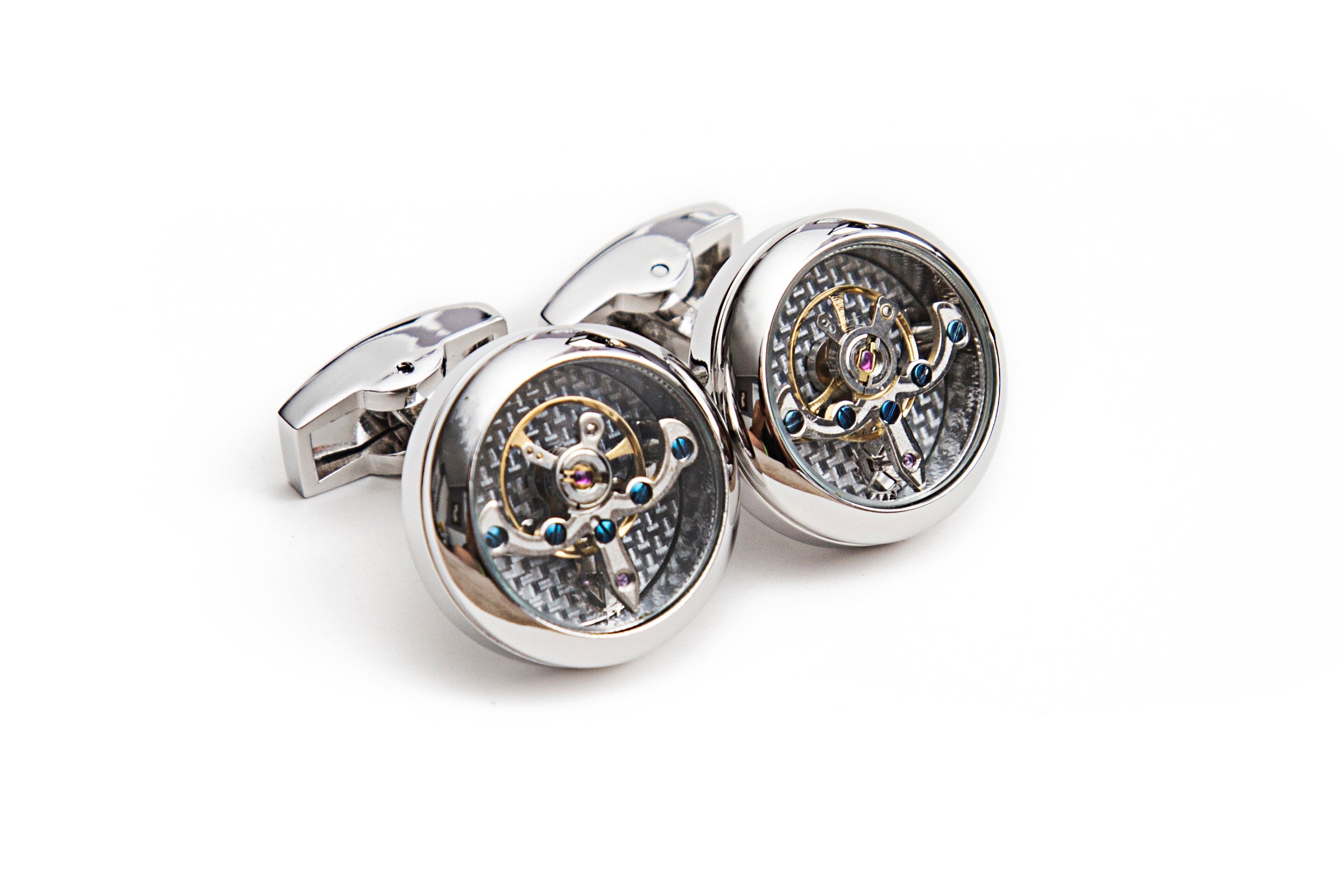 Silver Tourbillon Cuff Links