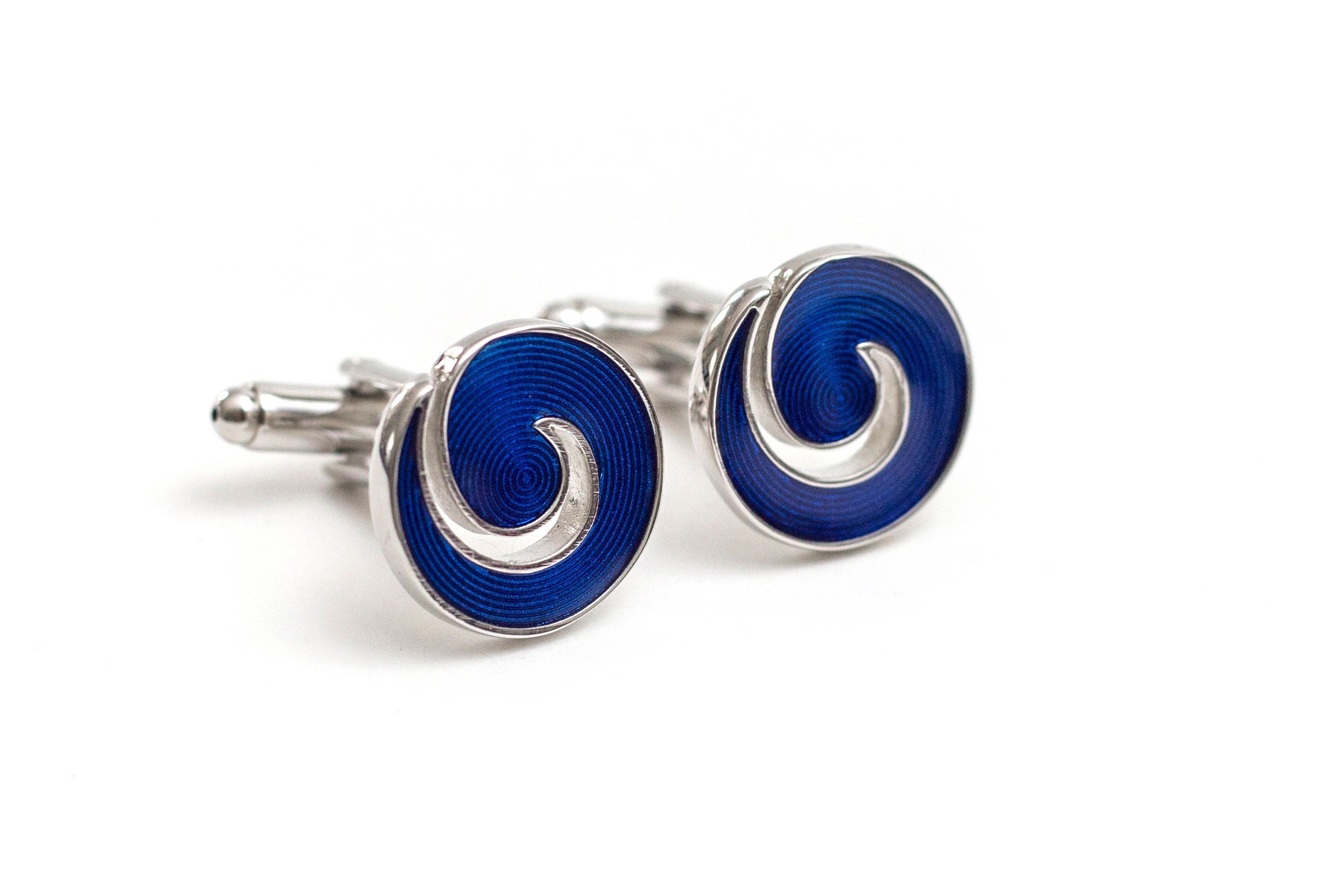 Blue Cyclone Cuff Links