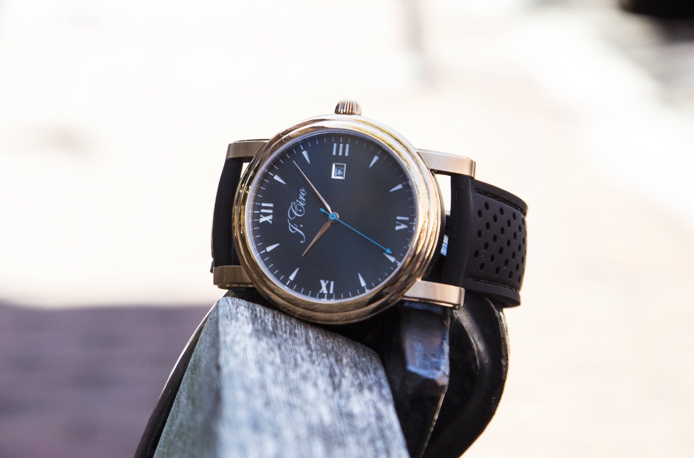 J.Ciro Ambassador Rose Black Dress Watch