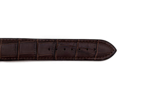 Brown Genuine Leather Alligator Grain Watch Strap