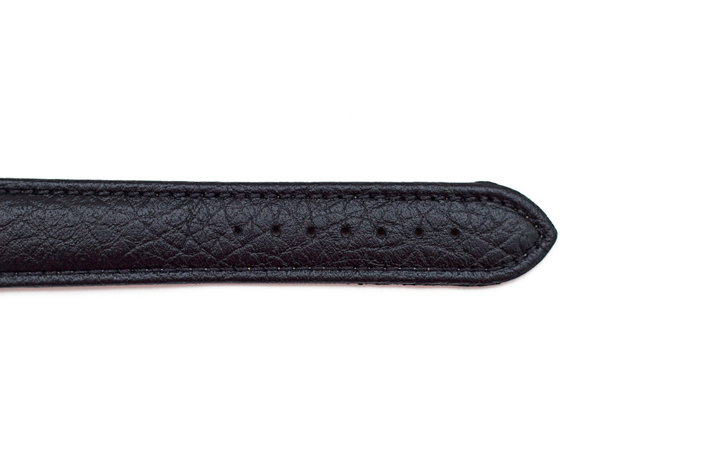 Black Genuine Shrunken Leather Watch Strap