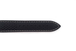 Black Silicone Watch Strap, White Stitch