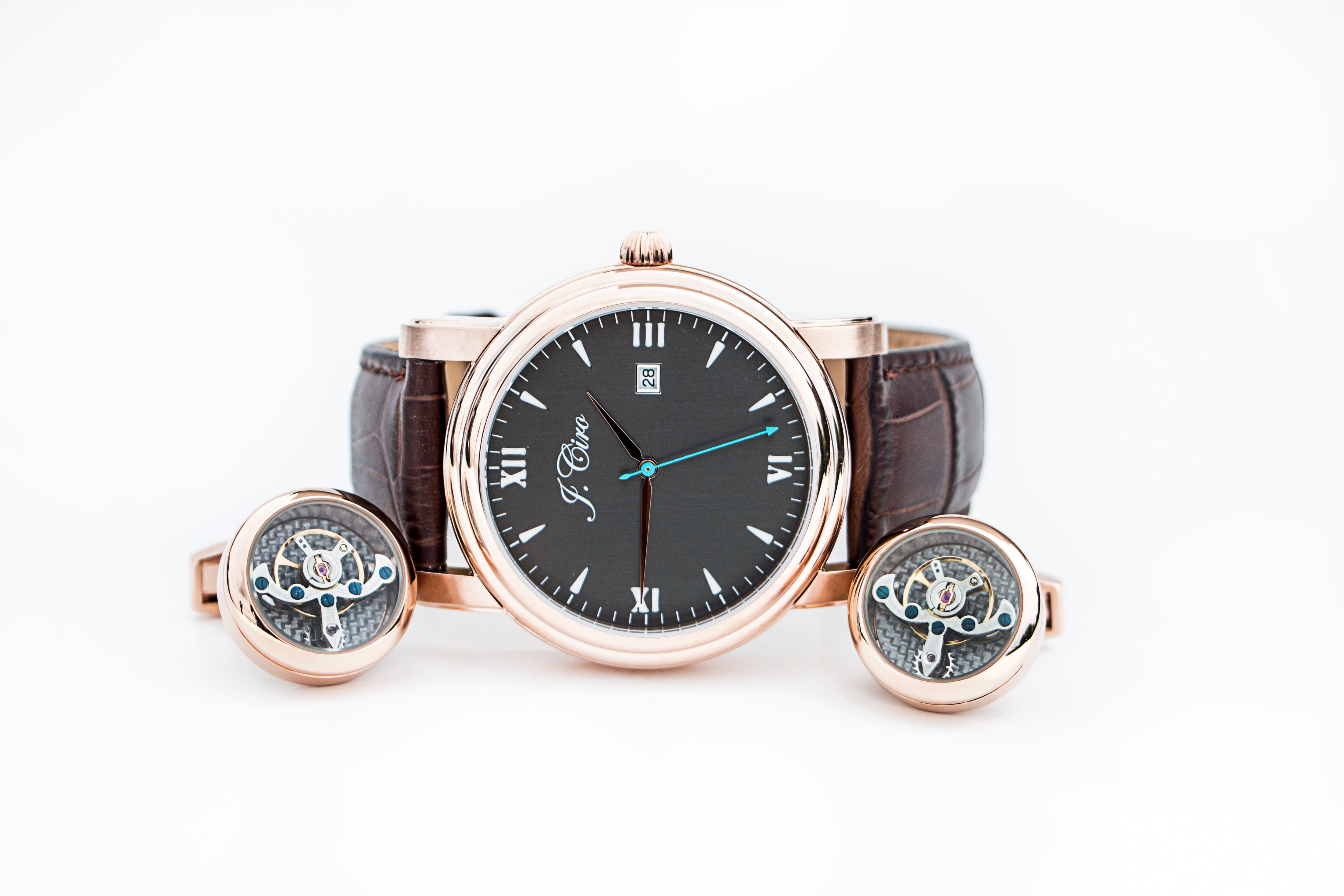 Rose Gold Tourbillon Cuff Links