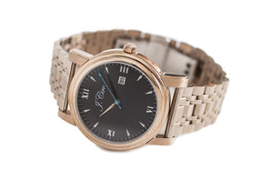 J.Ciro Ambassador Rose Black Dress Watch