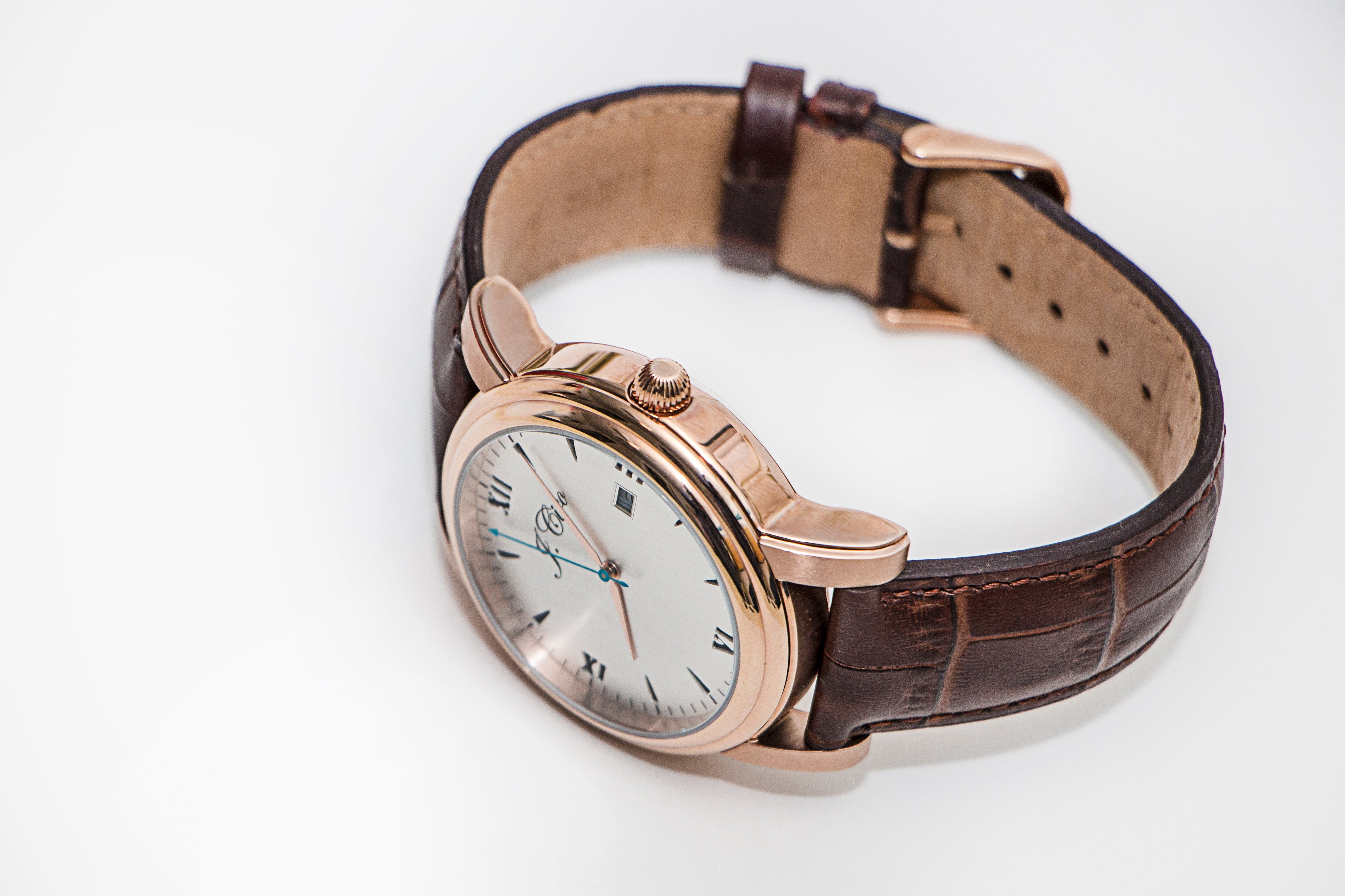 J.Ciro Ambassador Rose White Dress Watch