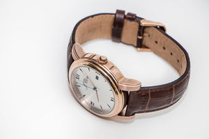 J.Ciro Ambassador Rose White Dress Watch