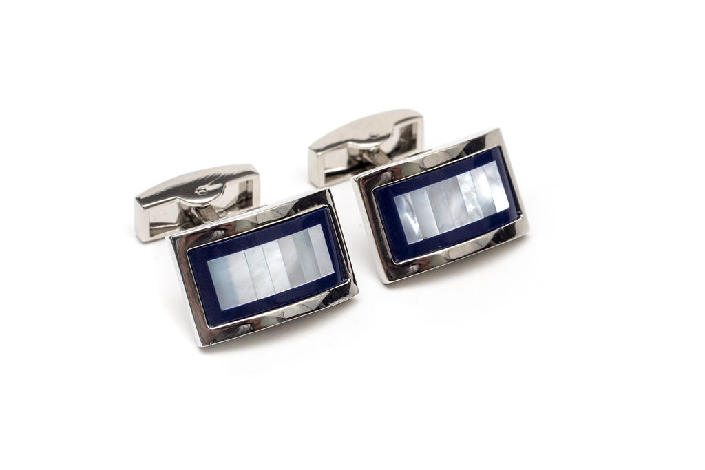 Blue Pearlescent Cuff Links