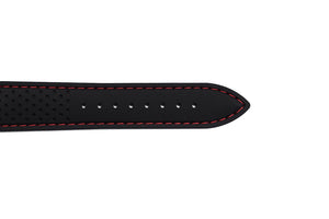 Black Silicone Strap, Red Stitch