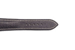 Grey Leather Strap, White Stitch