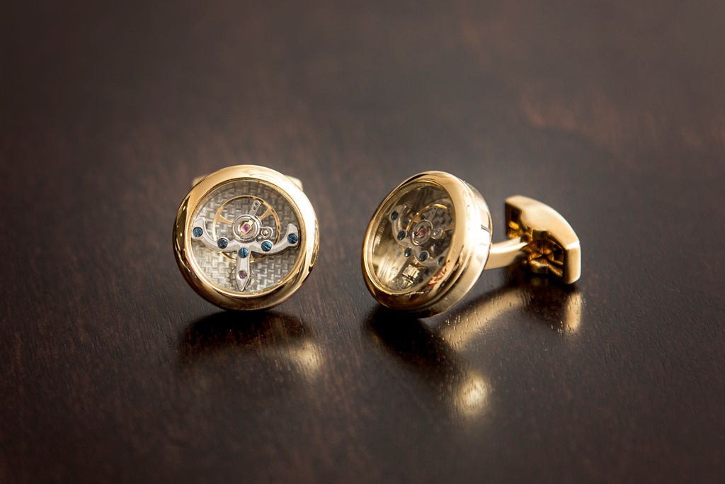 Yellow Gold Tourbillon Cuff Links