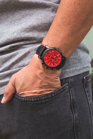 J.Ciro S3 Red Dial Chronograph Watch