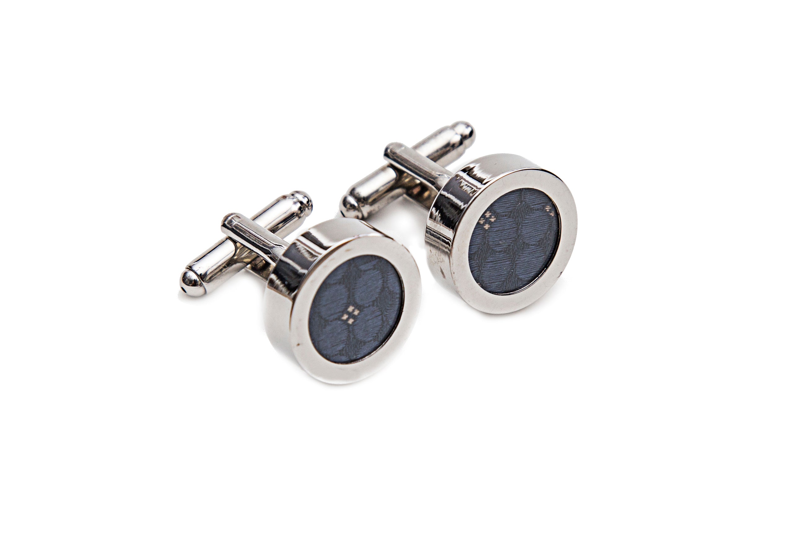 Gun Metal Silk Cuff Links