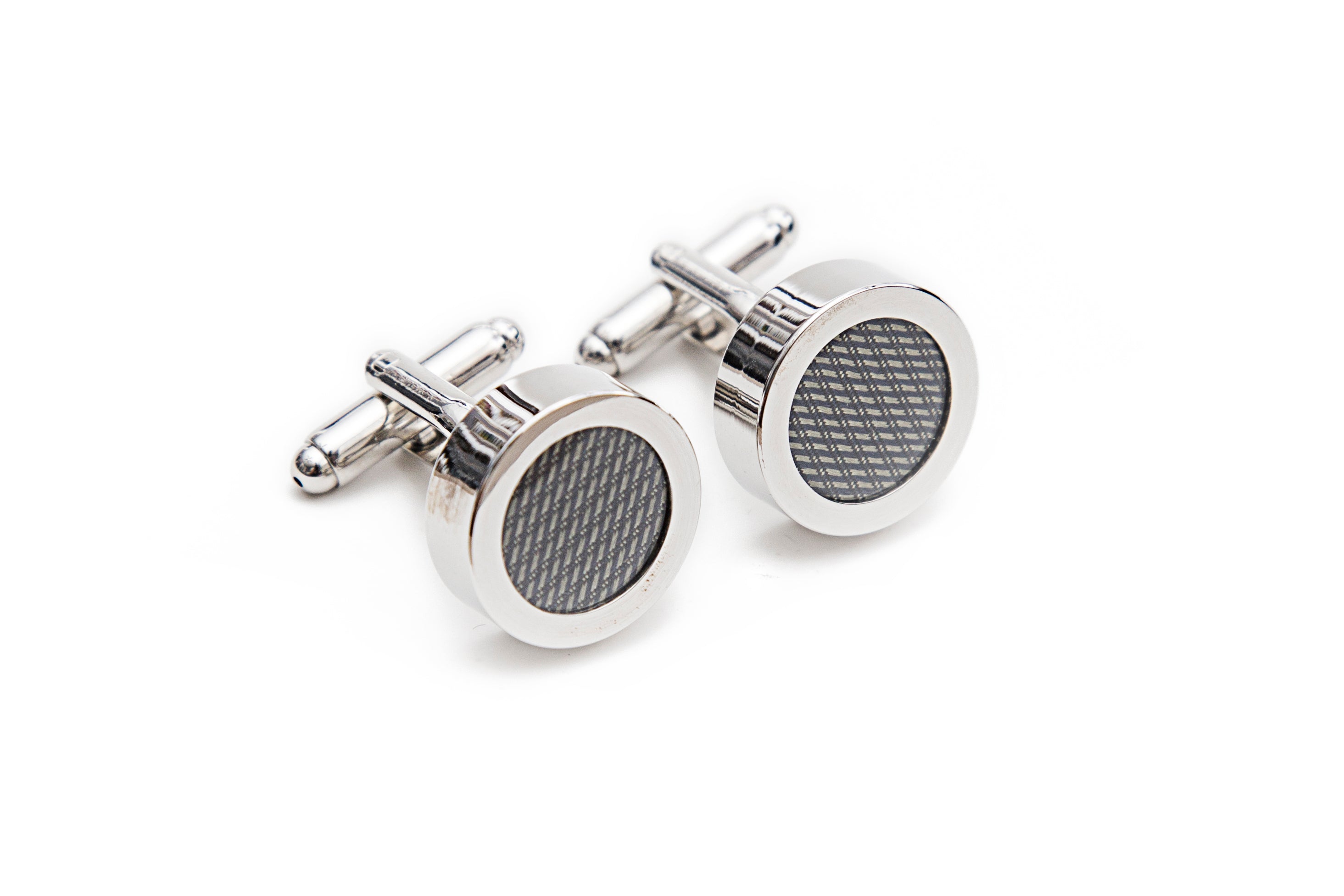 Gun Metal Silk Cuff Links