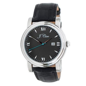 J.Ciro Ambassador Steel Black Dress Watch